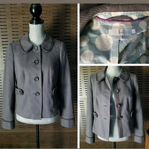 Boden Waffle Texture Gray Plum Ribbon Trim Cotton